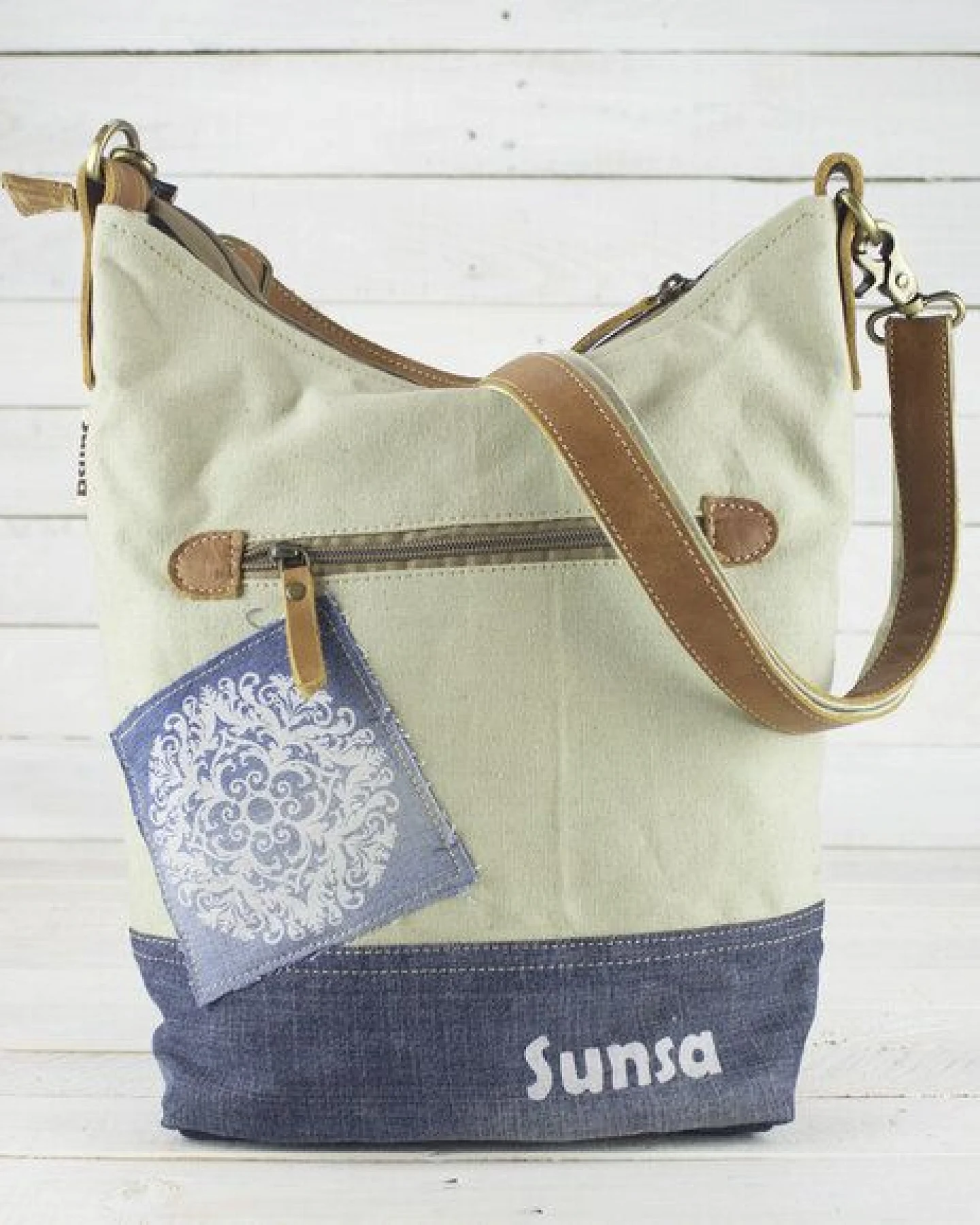 Sunsa Umhängetasche Nachhaltige Jeanstasche Crossbody Tasche – Ansicht 3