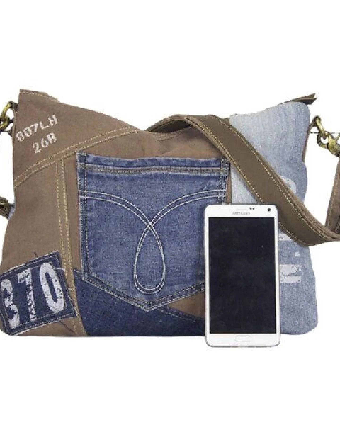 Sunsa Damen Umhängetasche Nacchltige Crossbody Canvas Tasche Jeanstasche – Ansicht 3