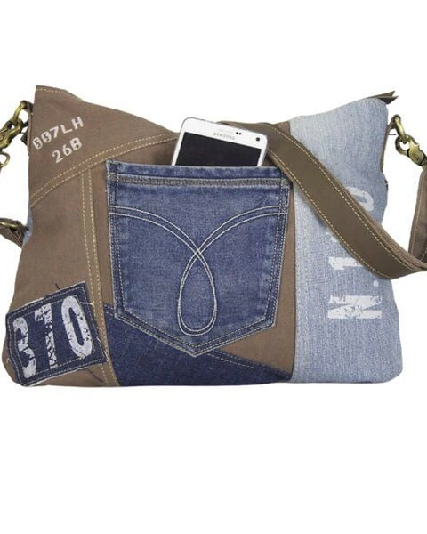 Sunsa Damen Umhängetasche Nacchltige Crossbody Canvas Tasche Jeanstasche – Ansicht 4