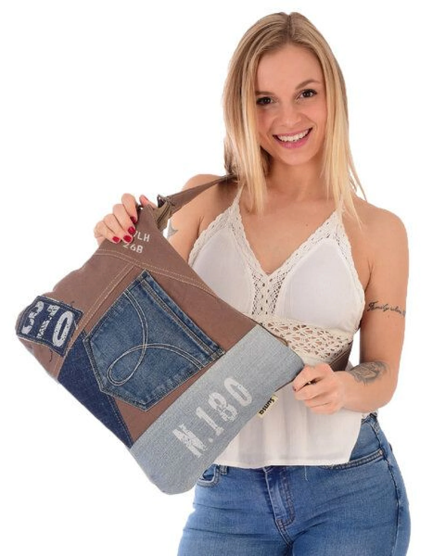 Sunsa Damen Umhängetasche Nacchltige Crossbody Canvas Tasche Jeanstasche – Ansicht 2