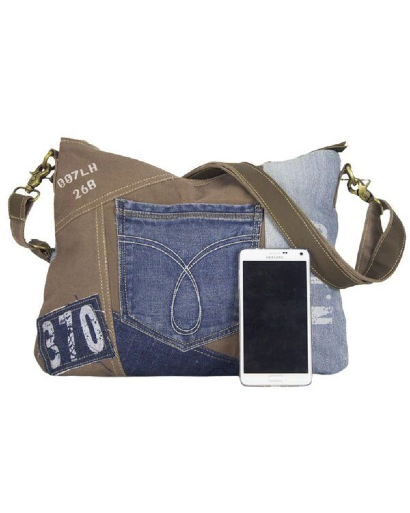 Sunsa Damen Umhängetasche Nacchltige Crossbody Canvas Tasche Jeanstasche – Ansicht 3