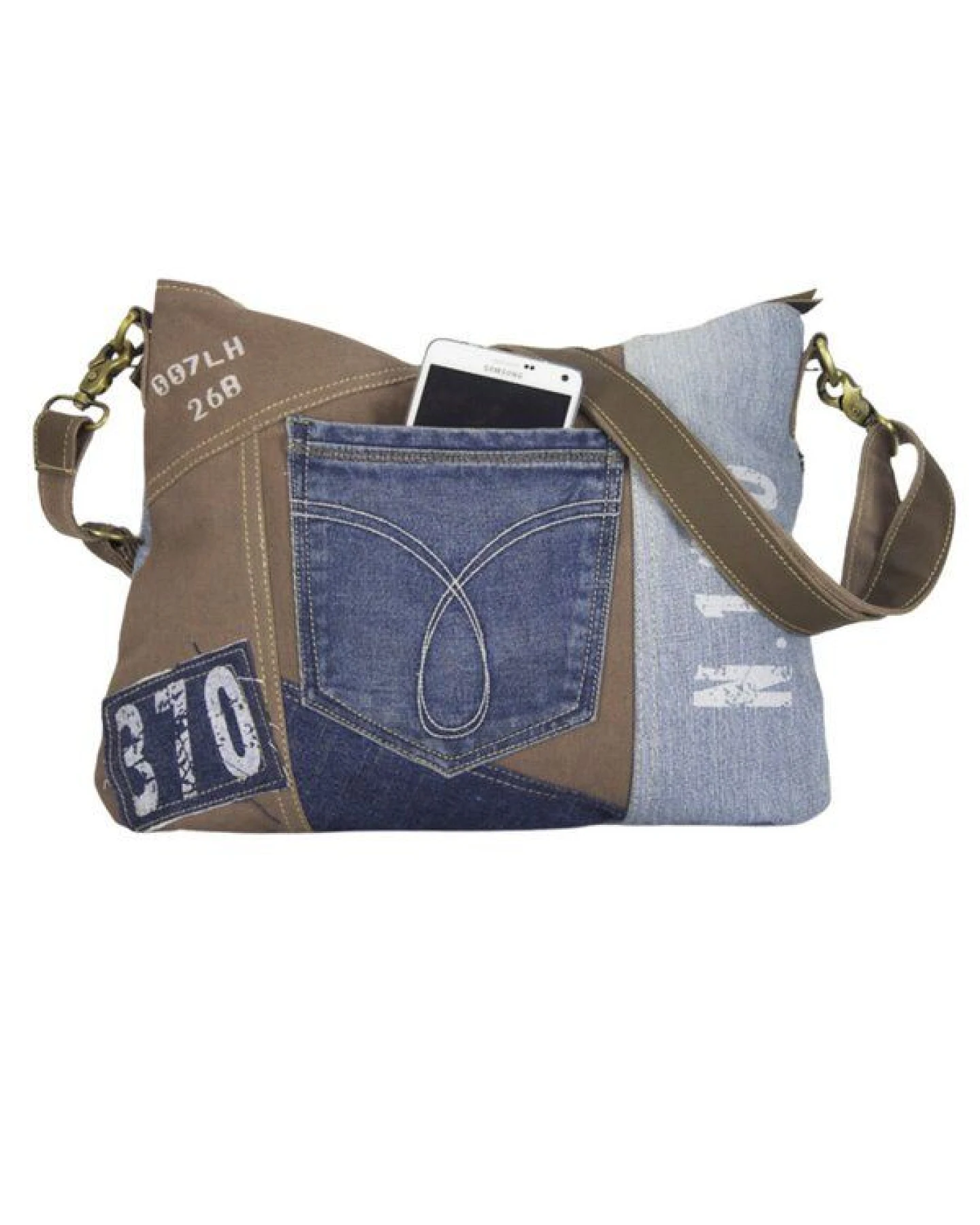 Sunsa Damen Umhängetasche Nacchltige Crossbody Canvas Tasche Jeanstasche – Ansicht 4
