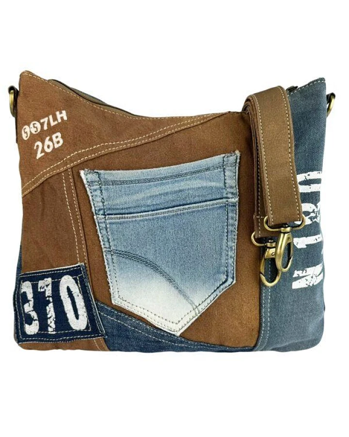 Sunsa Damen Umhängetasche Nacchltige Crossbody Canvas Tasche Jeanstasche