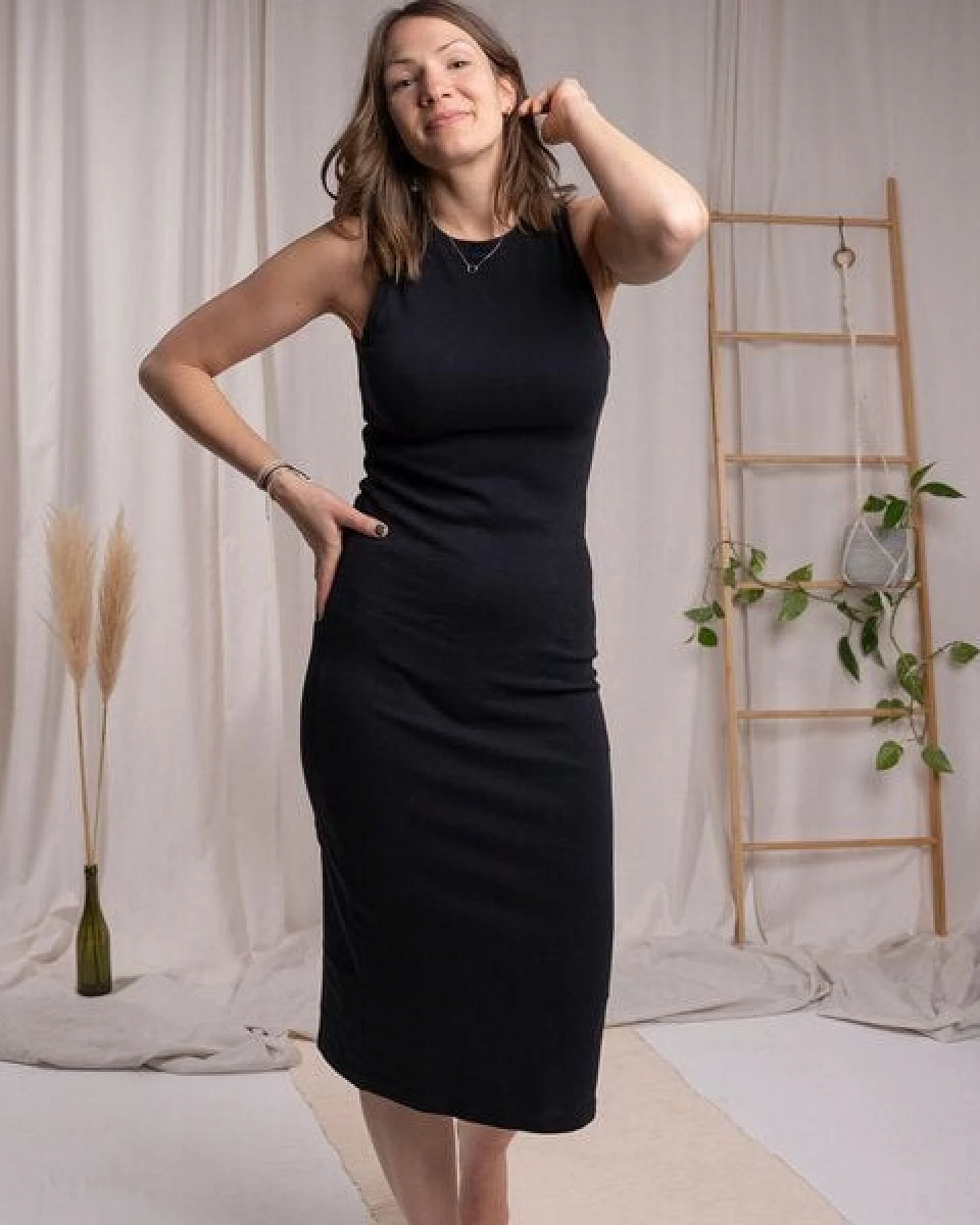 Vresh Clothing Violetta - Rib Kleid aus Biobaumwolle – Ansicht 3
