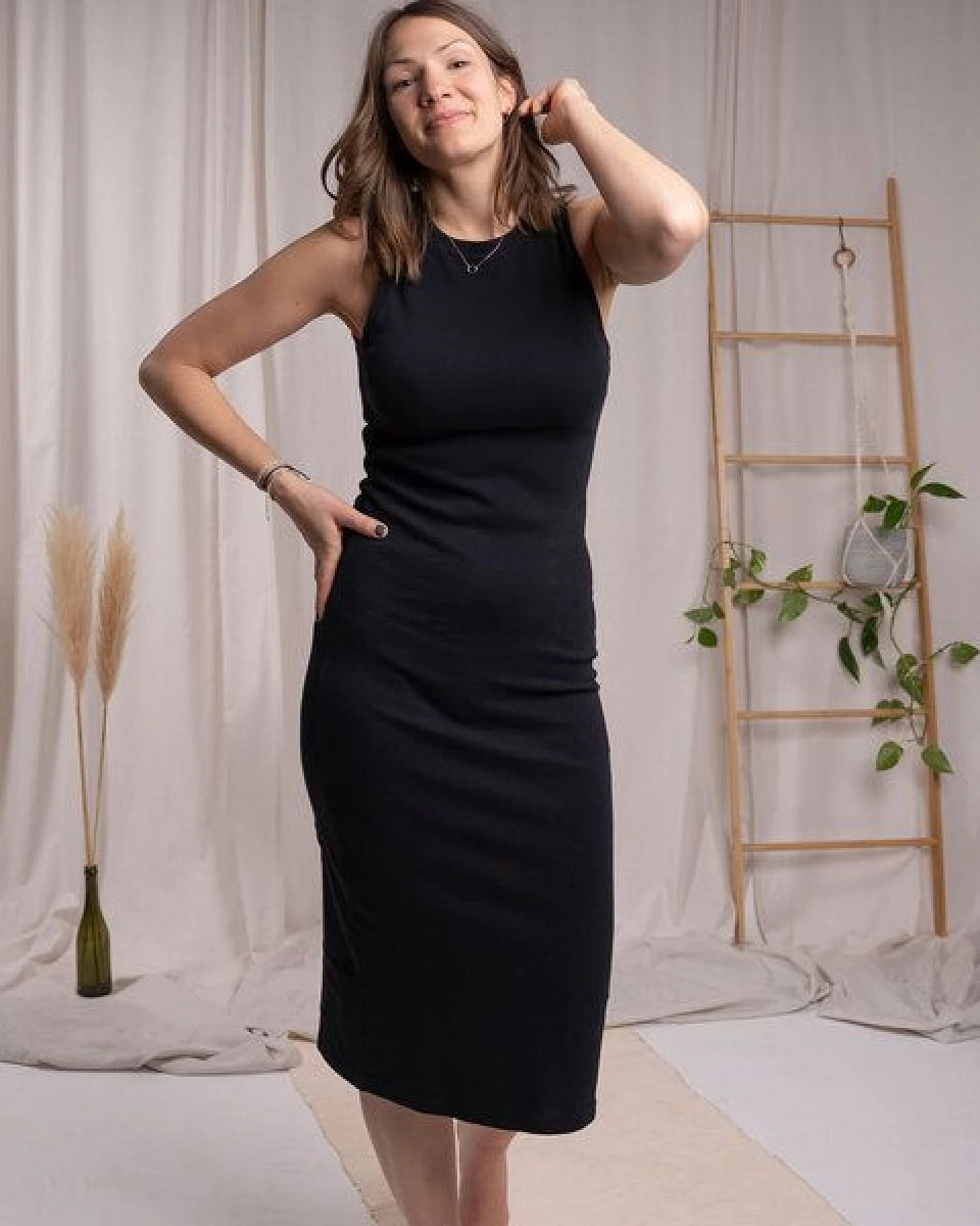 Vresh Clothing Violetta - Rib Kleid aus Biobaumwolle – Ansicht 3