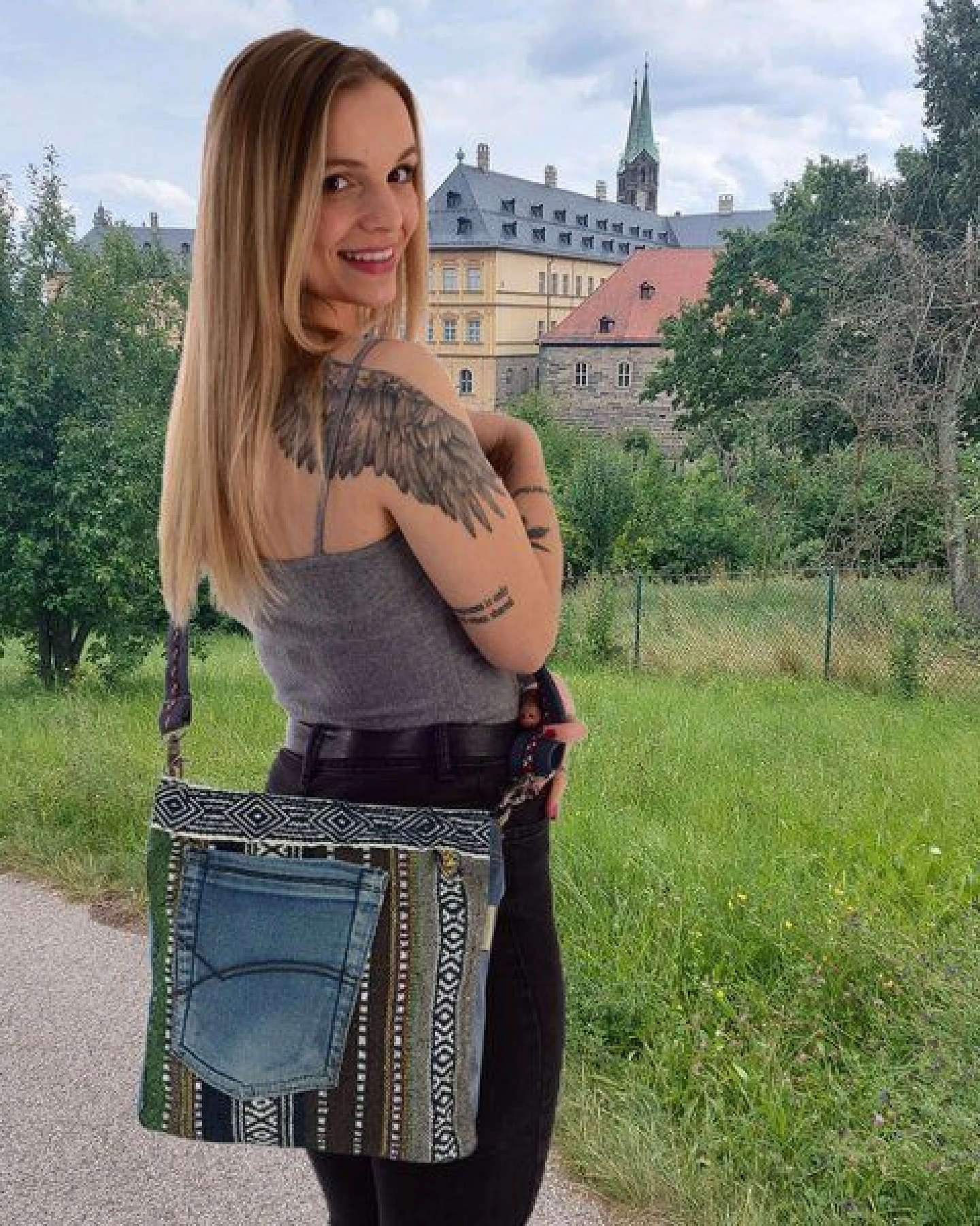 Sunsa Damen Tasche Jeanstasche Umhängetasche – Ansicht 2