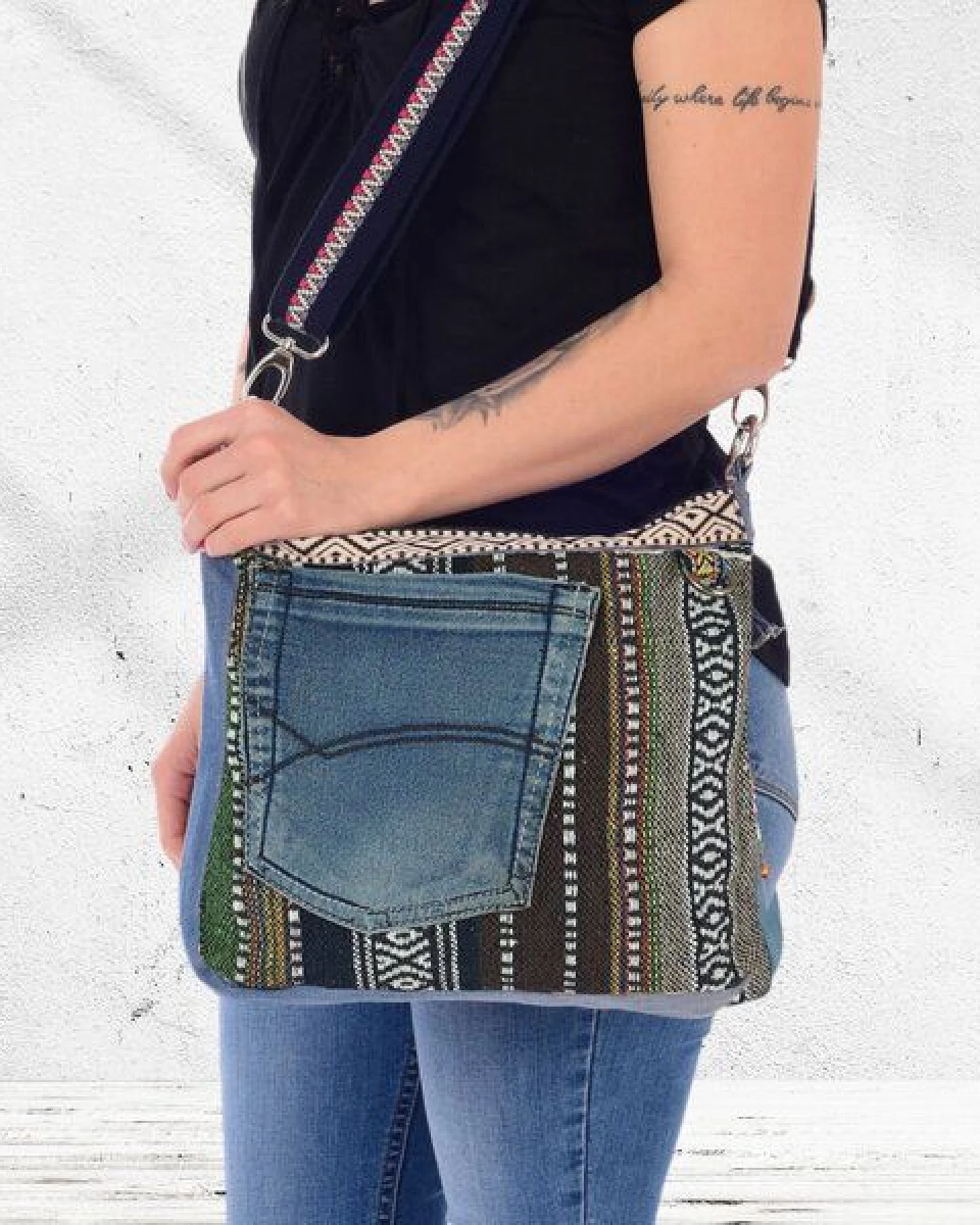 Sunsa Damen Tasche Jeanstasche Umhängetasche – Ansicht 3