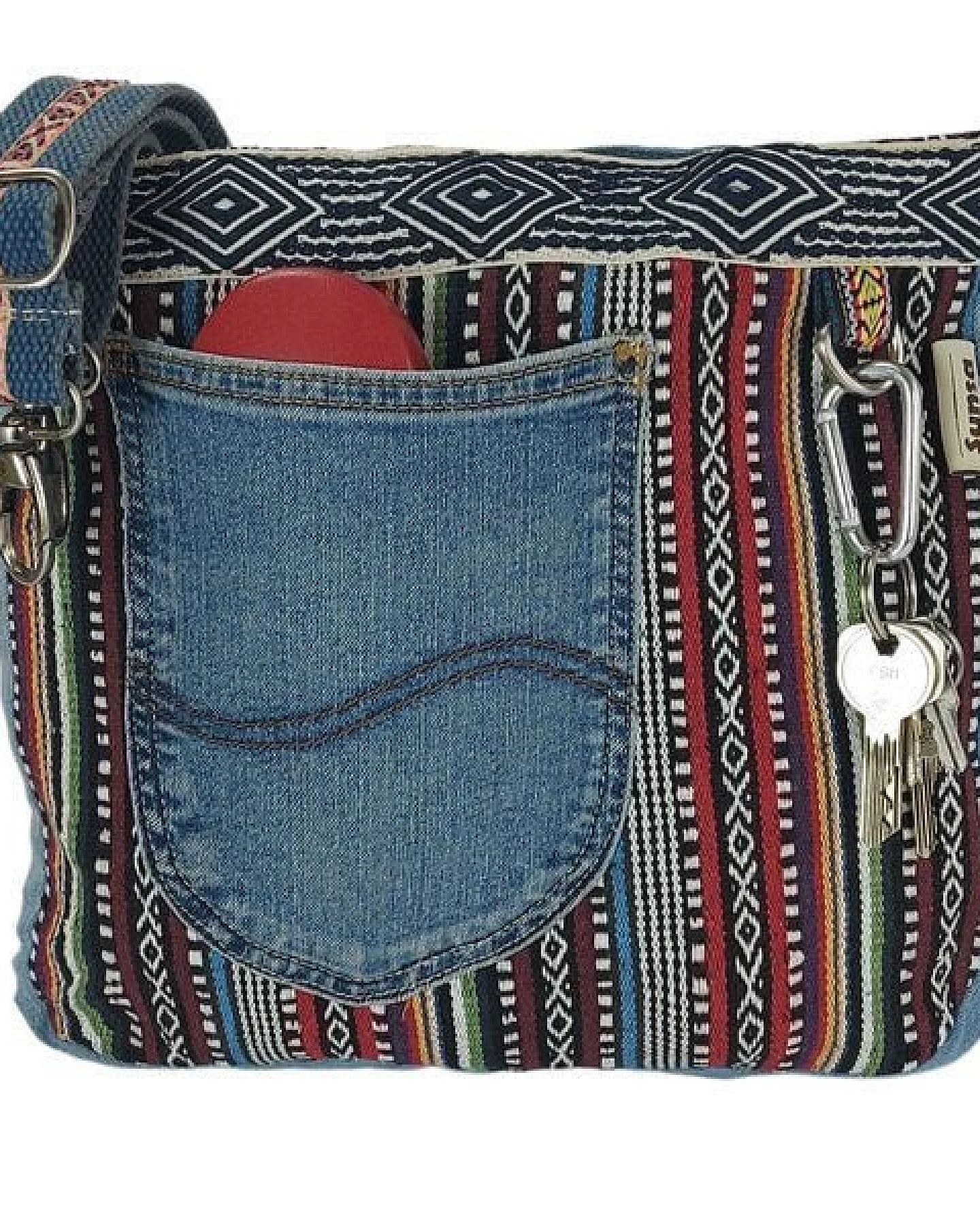 Sunsa Tasche Umhängetasche Jeans Schultertaschen Jeanstasche nachhaltige Crossbody – Ansicht 3