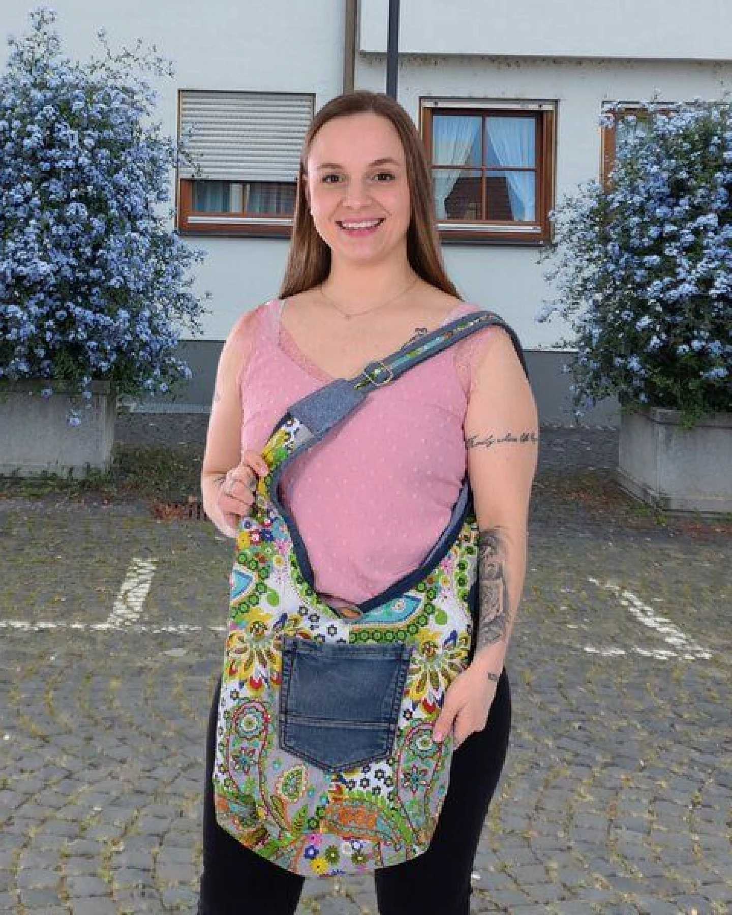 Sunsa Wende Hobo Tasche. Cotton/Jeans Umhängetasche große Schultertasche praktisch Crossbody Bag – Ansicht 2