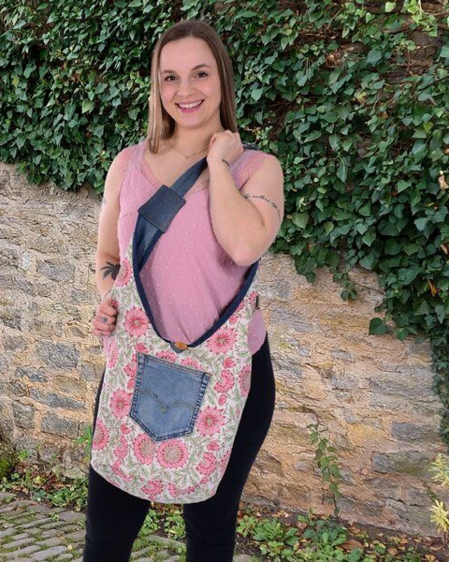 Sunsa Wende Hobo Tasche. Cotton/Jeans Umhängetasche große Schultertasche praktisch Crossbody Bag – Ansicht 3