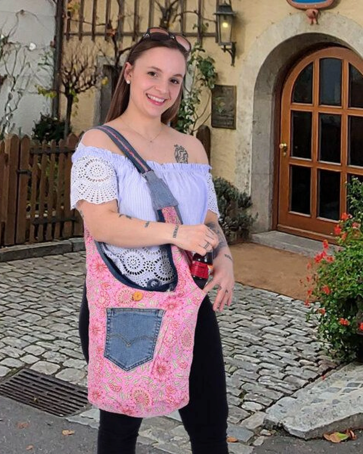 Sunsa Wende Hobo Tasche. Cotton/Jeans Umhängetasche große Schultertasche praktisch Crossbody Bag – Ansicht 2