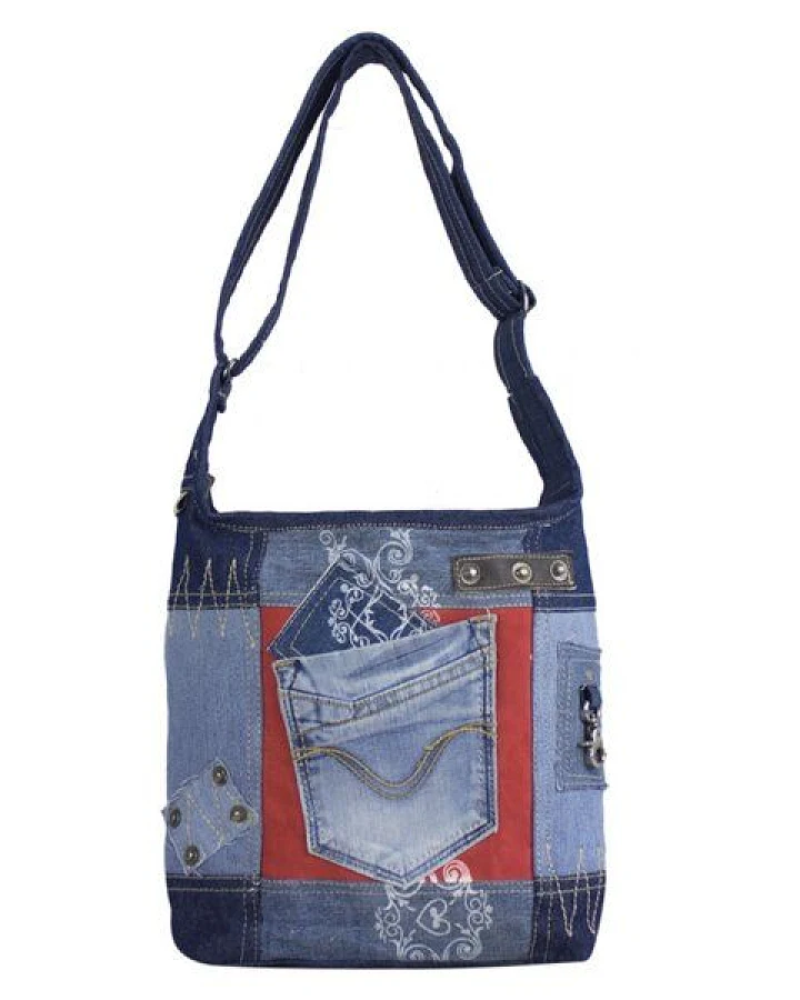 Sunsa Damen Hobo Tasche Jeans Umhängetasche Nachhaltiger Damentasche