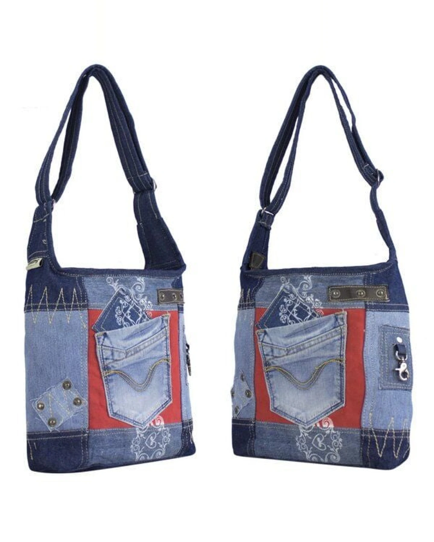Sunsa Damen Hobo Tasche Jeans Umhängetasche Nachhaltiger Damentasche – Ansicht 4