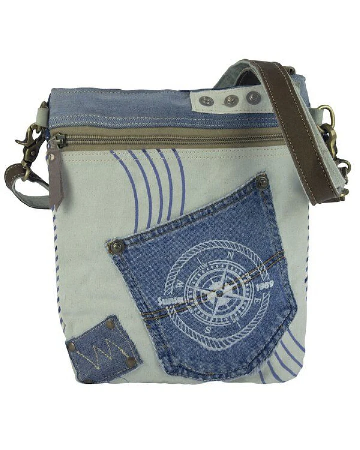 Sunsa Maritim Tasche Nachhaltig Jeans Umhängetasche
