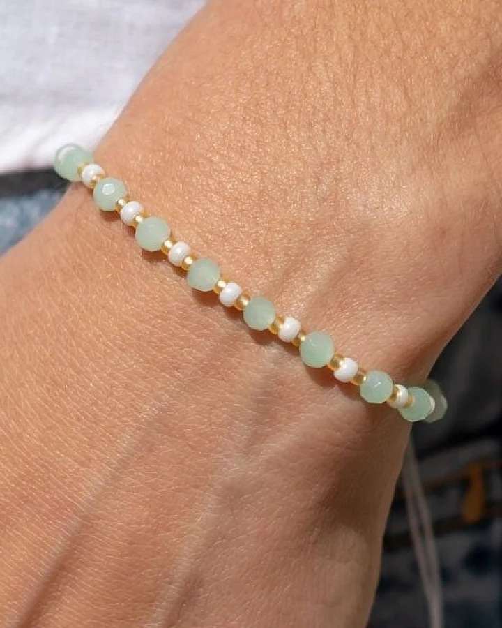 juni Perlenarmband "Lemonade" mint grün