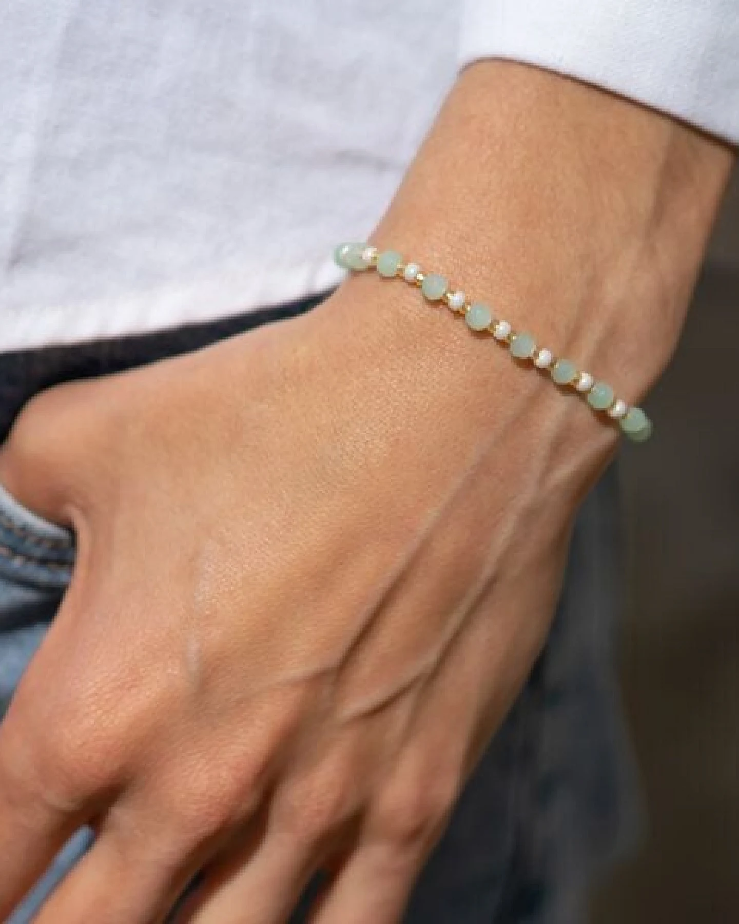 juni Perlenarmband "Lemonade" mint grün – Ansicht 3