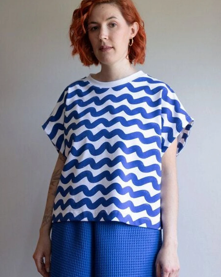 Ecostories Damen T-Shirt Welle
