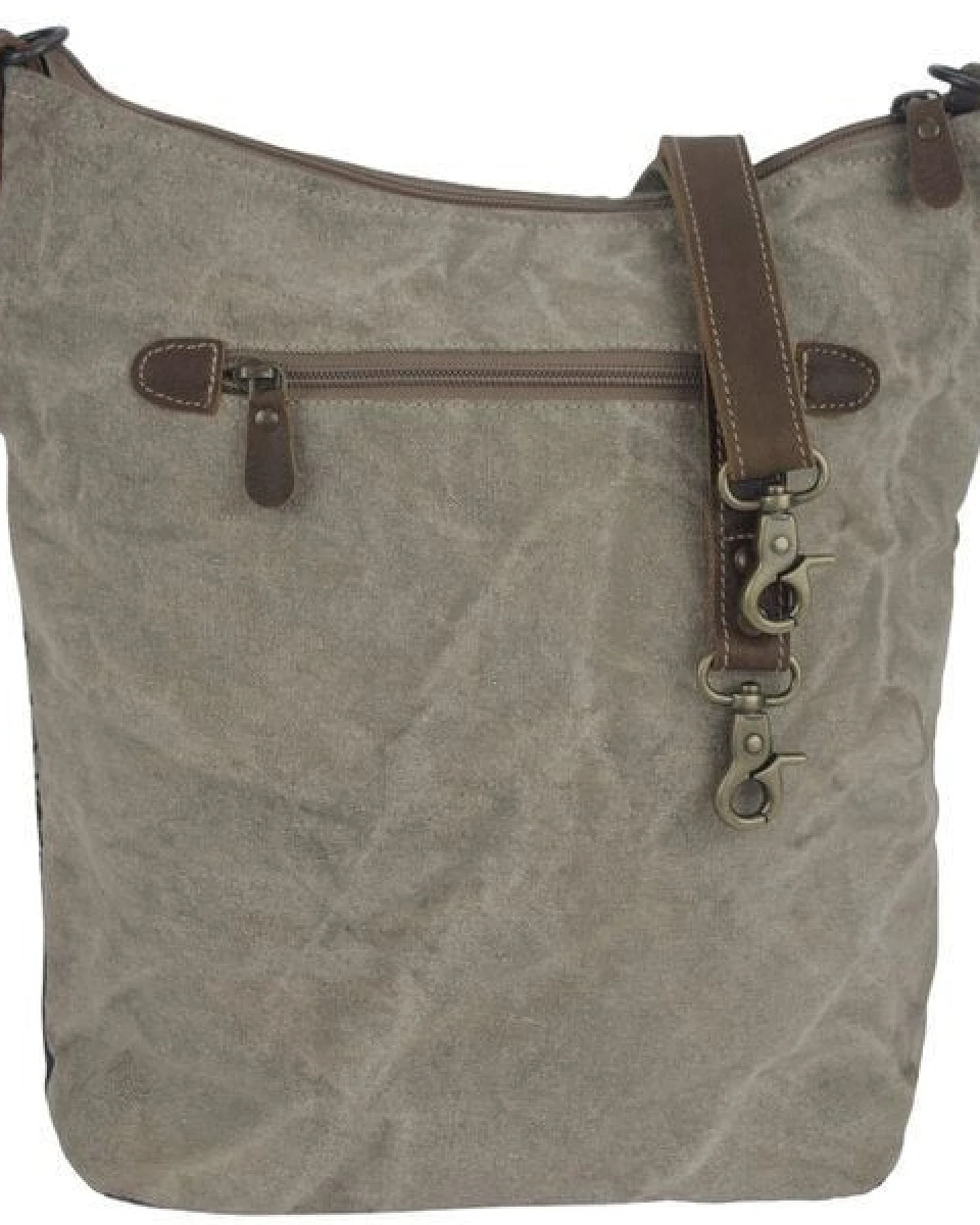 Sunsa Damen Umhängetasche graue Canvas Crossbody Hobo Tasche, Mandala Motiv – Ansicht 4