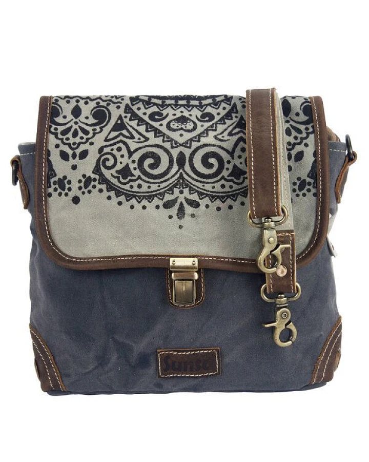 Sunsa Damen Messenger Tasche Canvas Umhängetasche Mandala Motiv Schultertasche