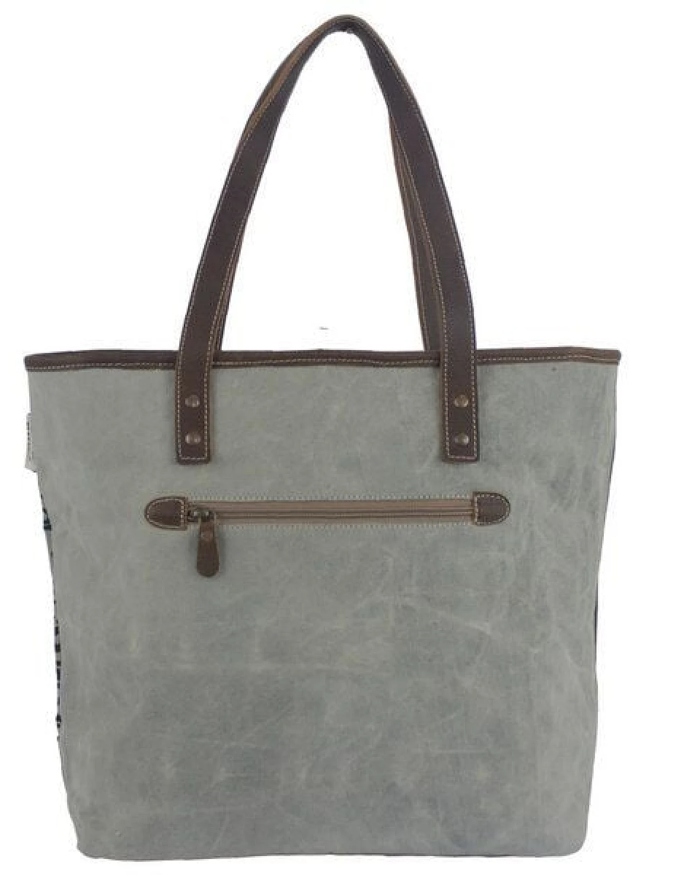 Sunsa Damen große Handtasche graue Canvas Shopper Mandala Motiv Schultertasche – Ansicht 4