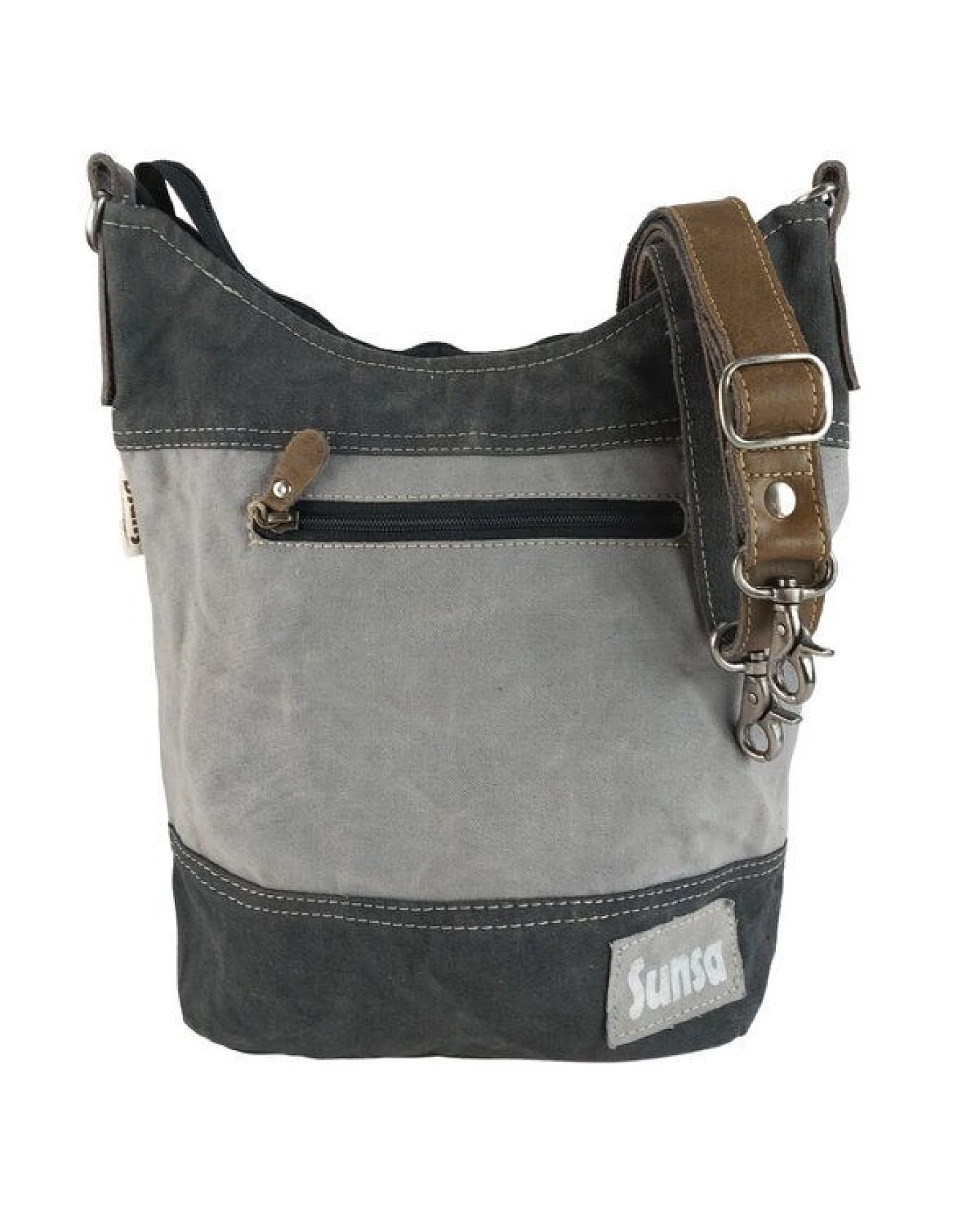 Sunsa Hobo Tasche Canvas Umhängetasche mit Pferdemotiv graue Schultertasche – Ansicht 3
