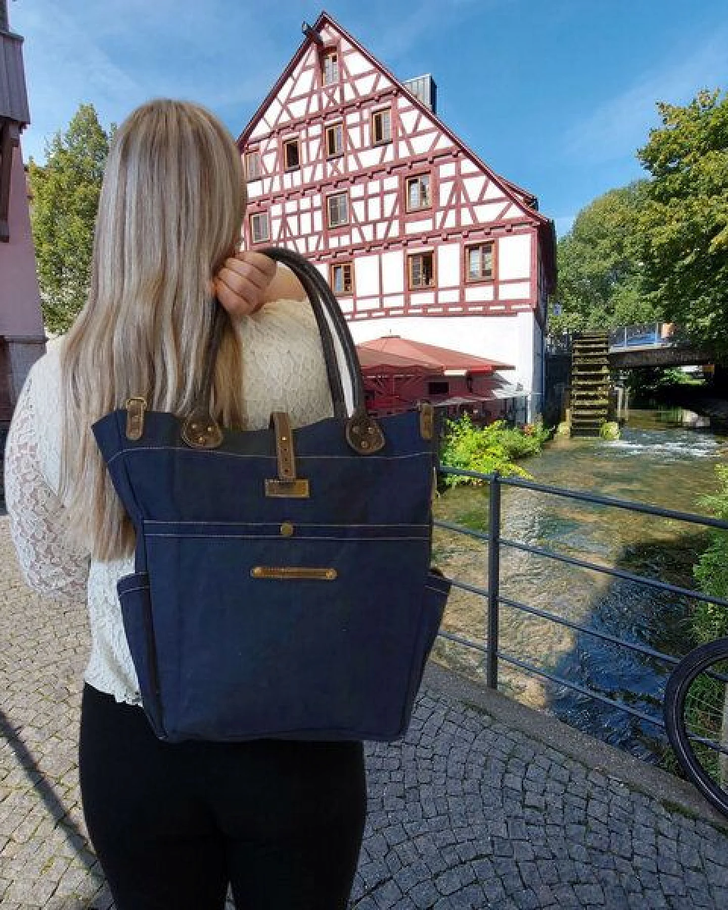 Sunsa Shopper Große Schultertasche Handtasche mit Leder Henkel – Ansicht 2