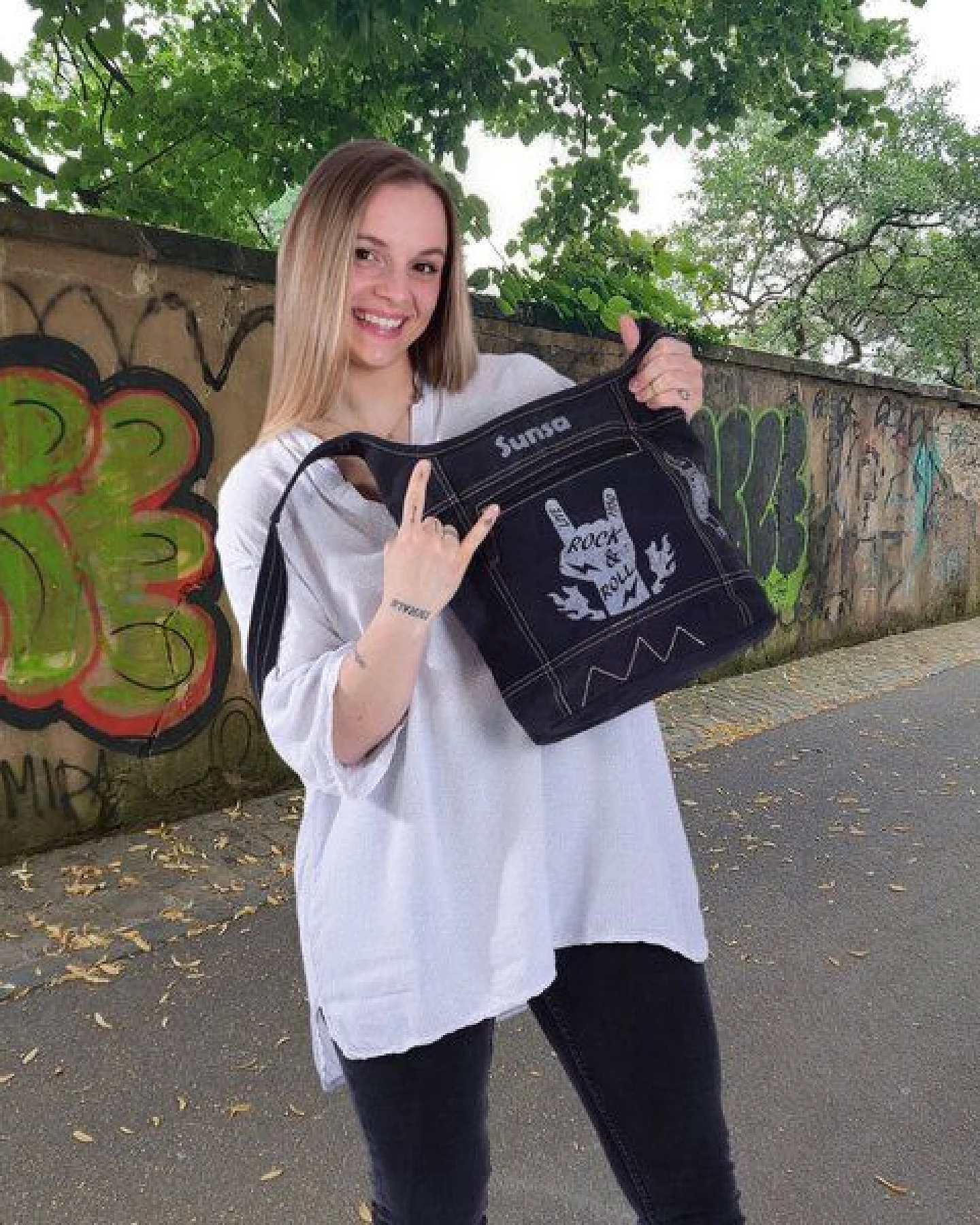 Sunsa Hobo Tasche schwarze Umhängetasche Damen Handtasche Canvas Schultertasche – Ansicht 2