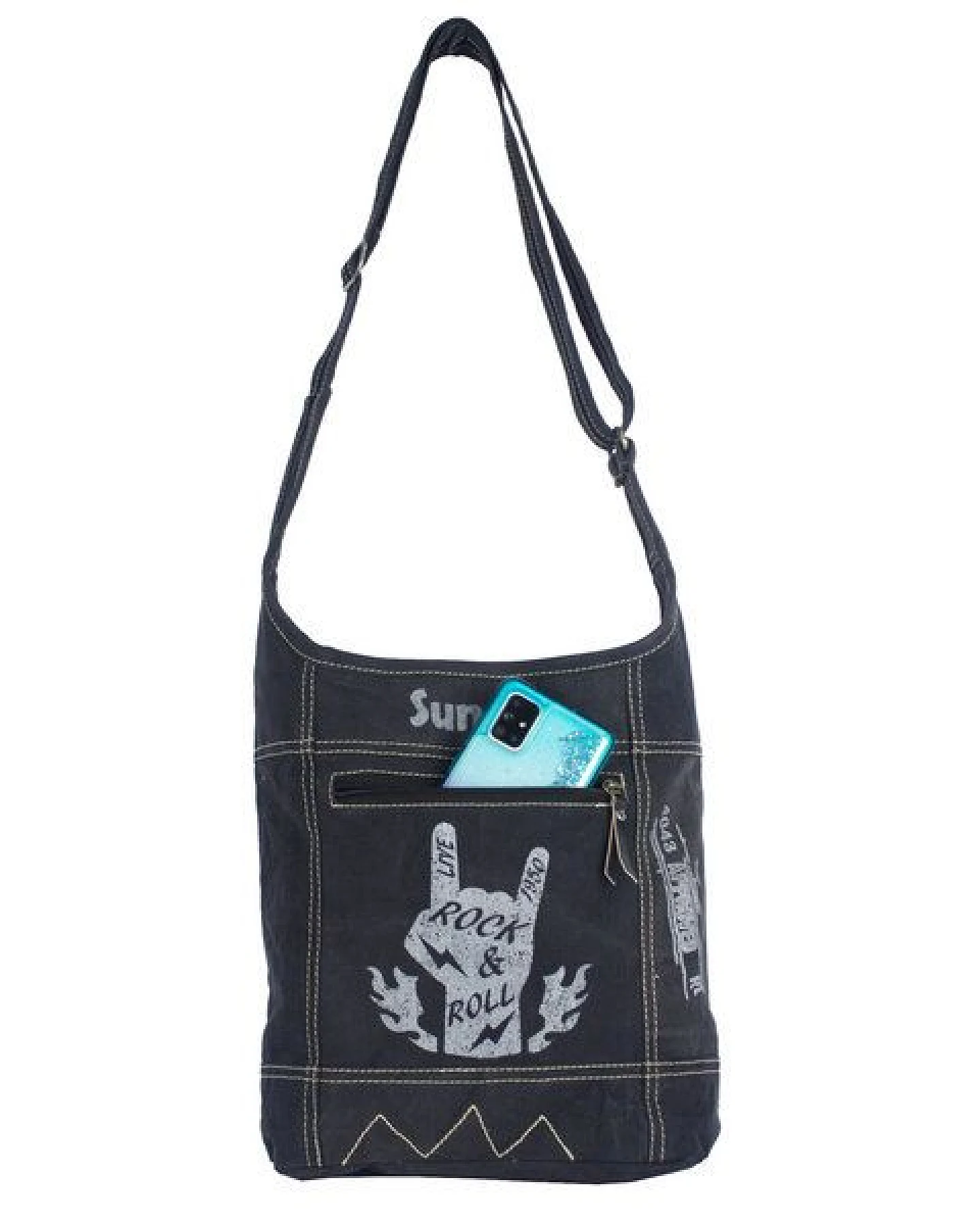 Sunsa Hobo Tasche schwarze Umhängetasche Damen Handtasche Canvas Schultertasche – Ansicht 3