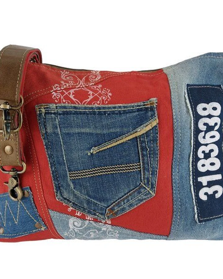Sunsa recycelte Jeanstasche. Nachhaltige Umhängetasche Canvas Crossbody Bag