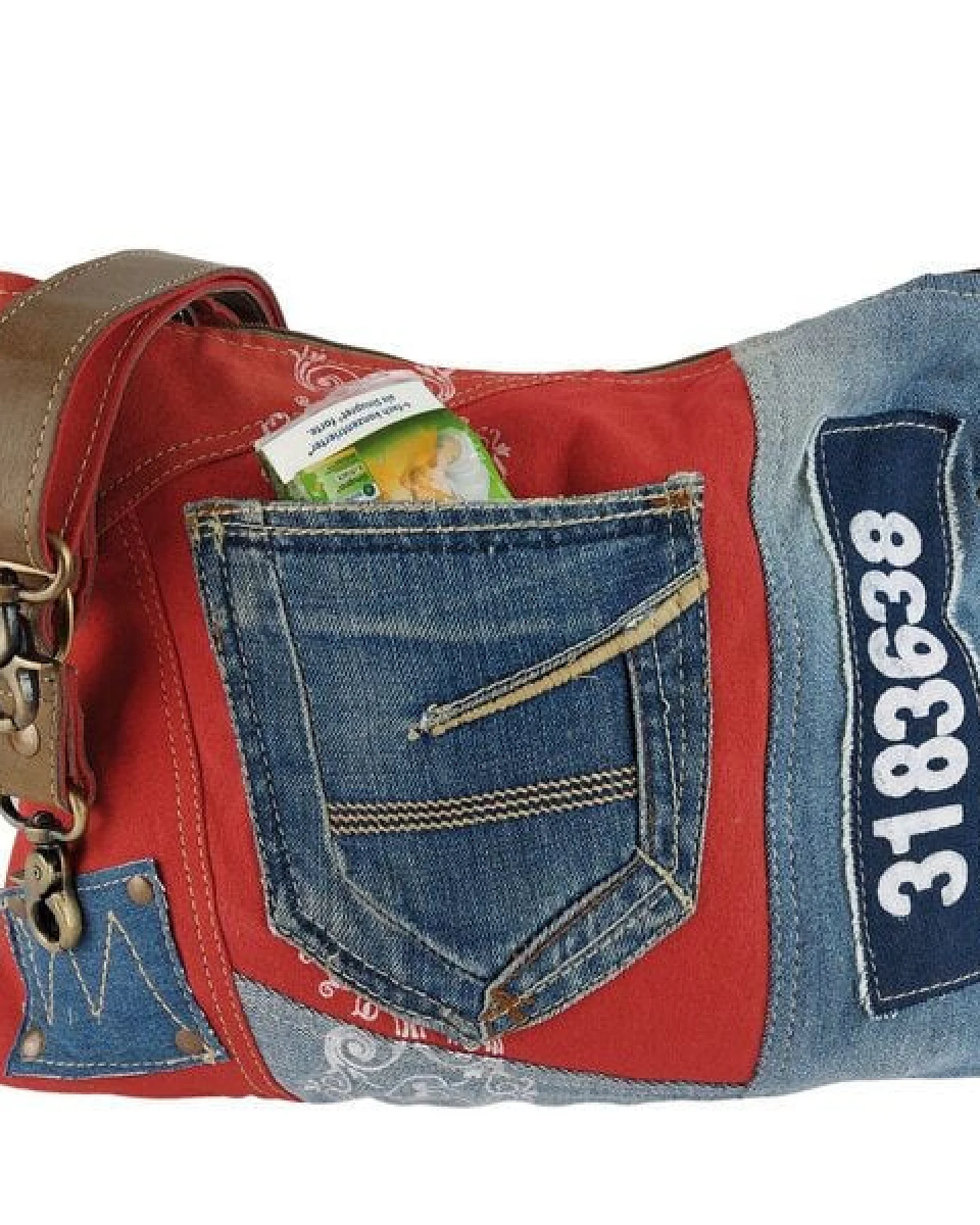 Sunsa recycelte Jeanstasche. Nachhaltige Umhängetasche Canvas Crossbody Bag – Ansicht 4