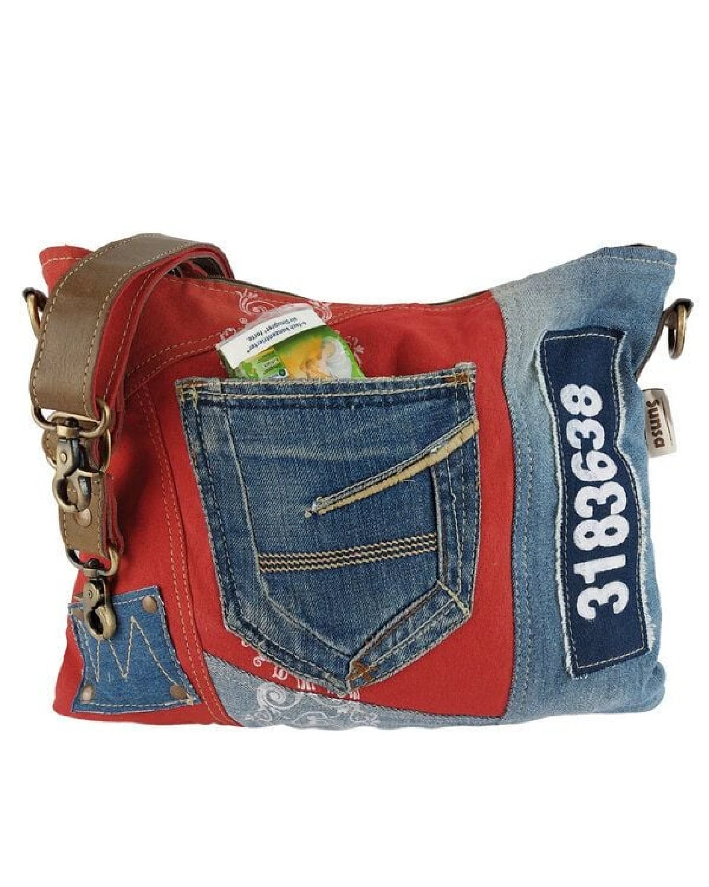 Sunsa recycelte Jeanstasche. Nachhaltige Umhängetasche Canvas Crossbody Bag – Ansicht 4