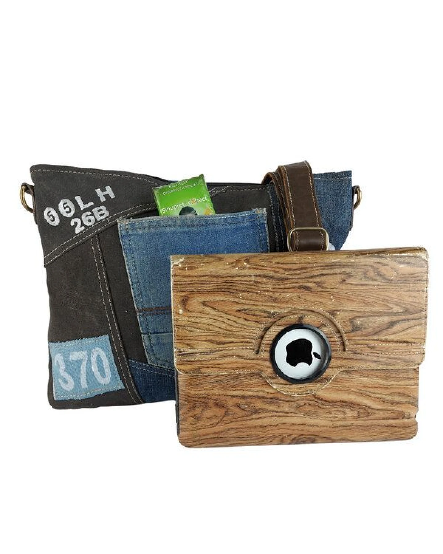 Sunsa recycelte Jeanstasche. Nachhaltige Umhängetasche Canvas Crossbody Bag – Ansicht 3
