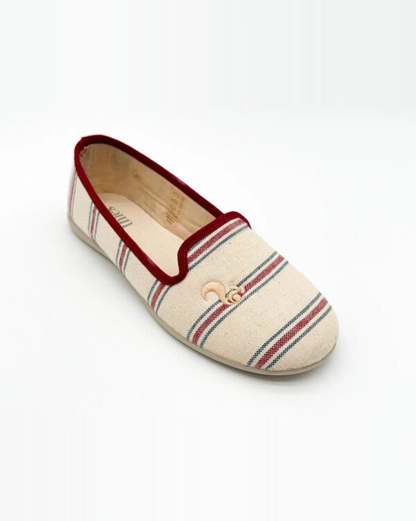 Veganer "thies 1856 ® Eco Stripe Closed Slipper" aus rec. Baumwolle – Ansicht 2