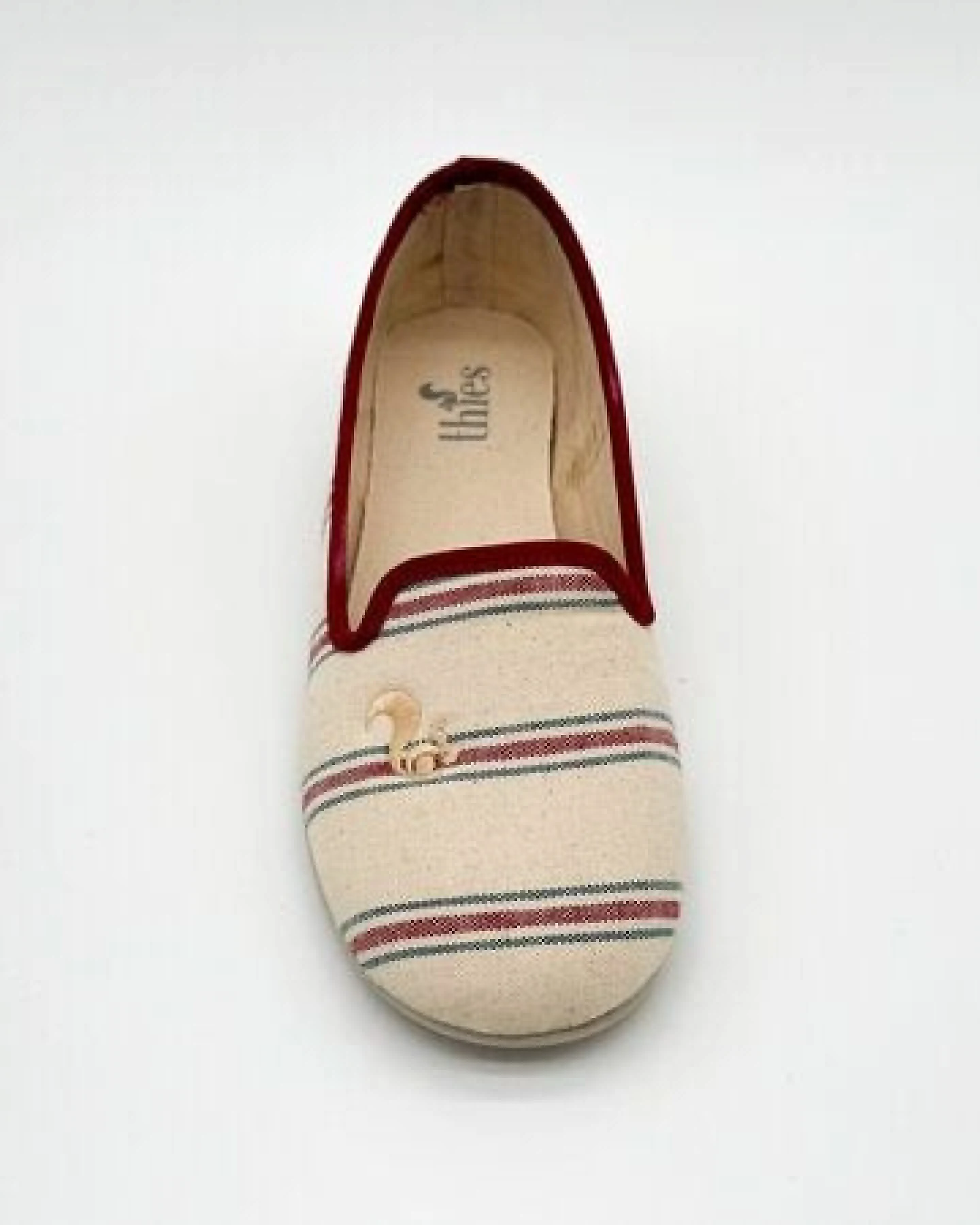 Veganer "thies 1856 ® Eco Stripe Closed Slipper" aus rec. Baumwolle – Ansicht 4