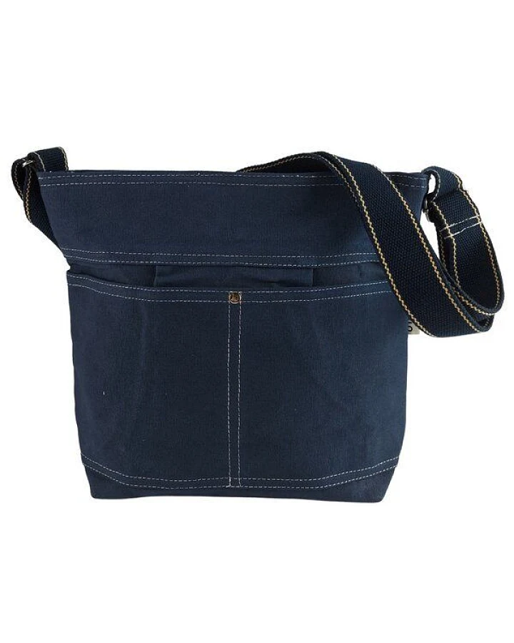 Domelo gewachste Canvas Umhängetasche. Damen wasserabweisende blaue Hobo Tasche