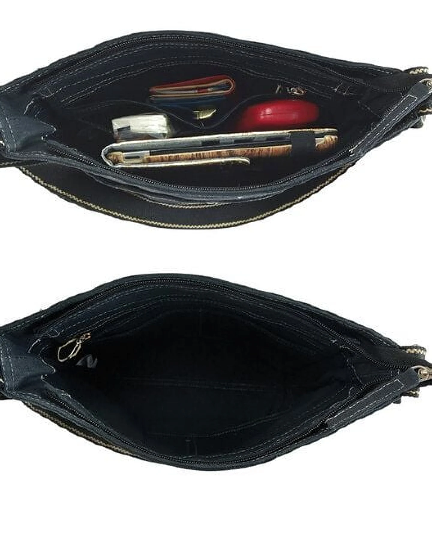 Domelo gewachste Canvas Umhängetasche. Damen wasserabweisende schwarze Hobo Tasche – Ansicht 4