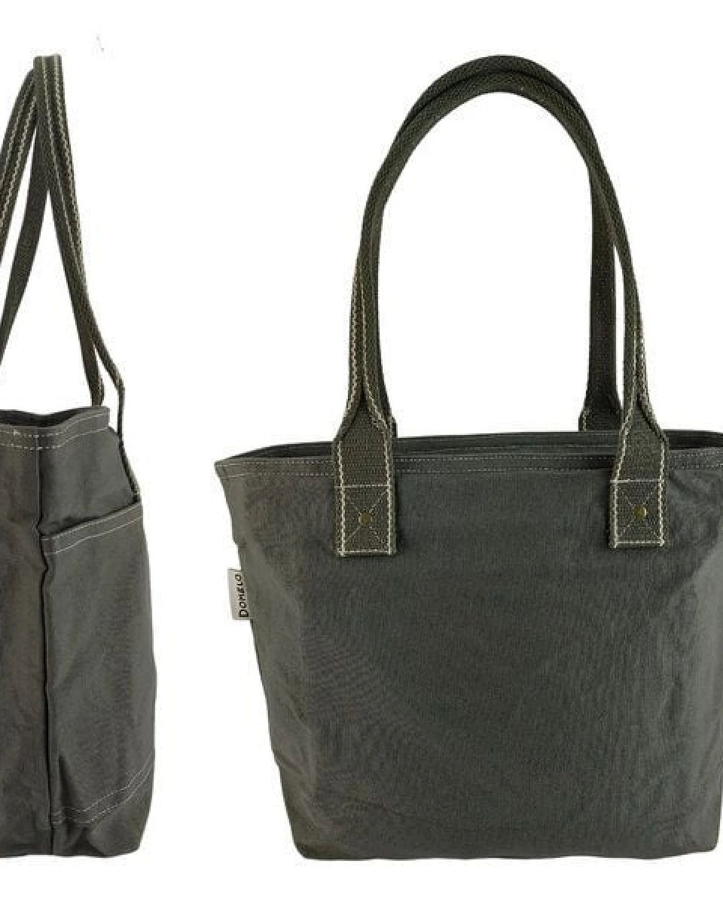 Domelo Damen Shopper. Dunkelblaue wasserabweisende Handtasche, gewachste Canvas Schultertasche – Ansicht 4