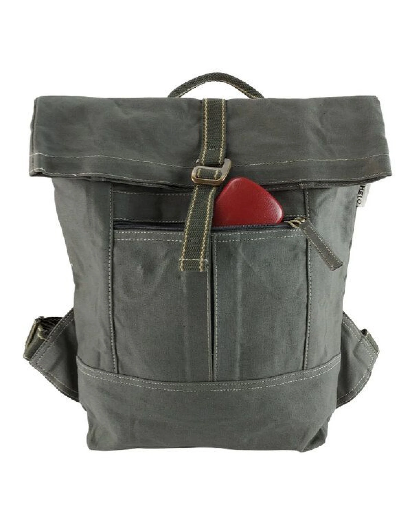Domelo Rucksack. Dunkelblaue wasserabweisende Unisex Backpack, gewachste Canvas Ranzen – Ansicht 3