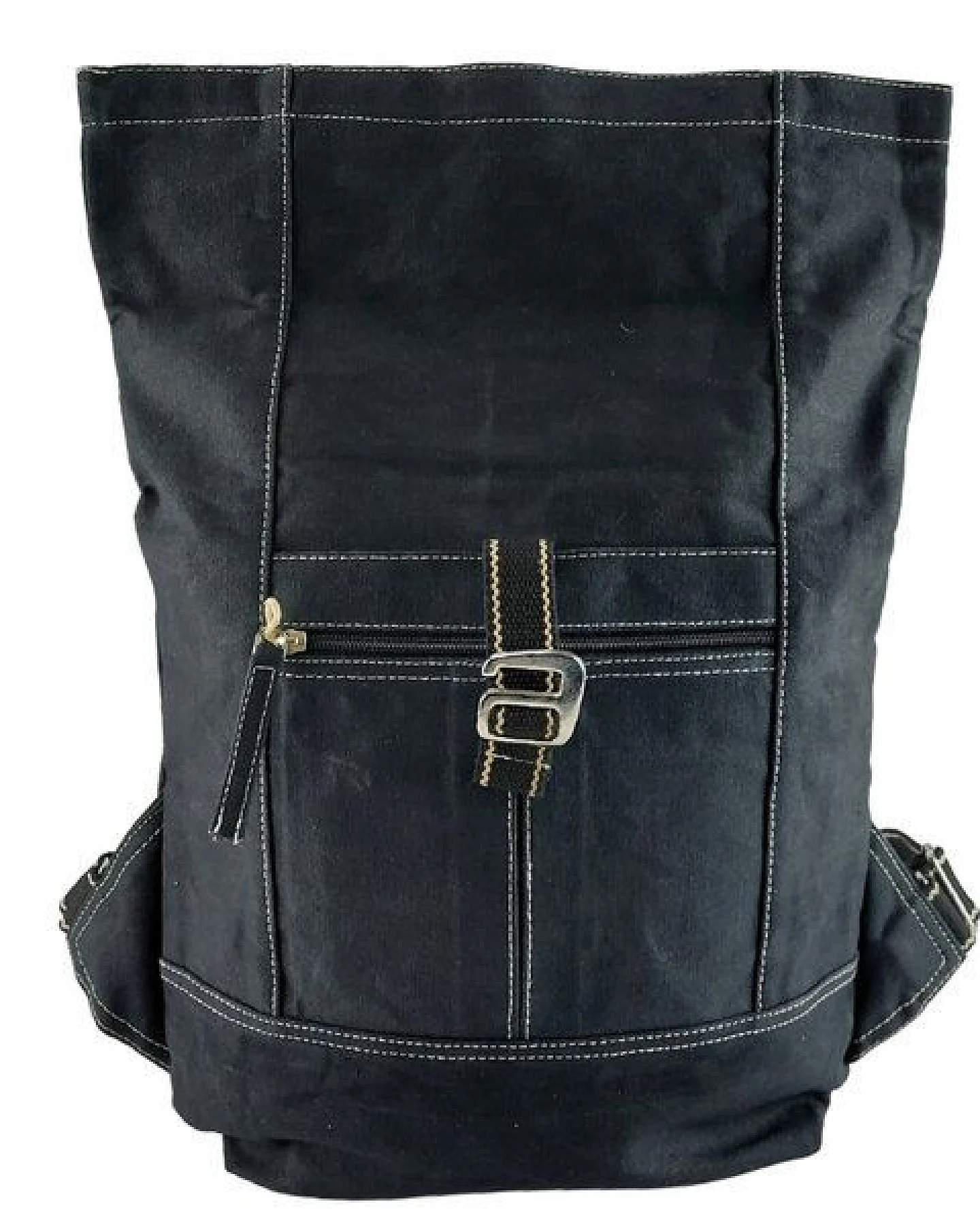 Domelo Rucksack. Dunkelblaue wasserabweisende Unisex Backpack, gewachste Canvas Ranzen – Ansicht 4