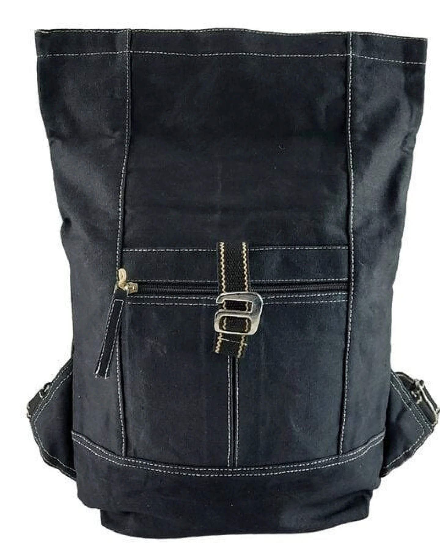 Domelo Rucksack. Dunkelblaue wasserabweisende Unisex Backpack, gewachste Canvas Ranzen – Ansicht 4
