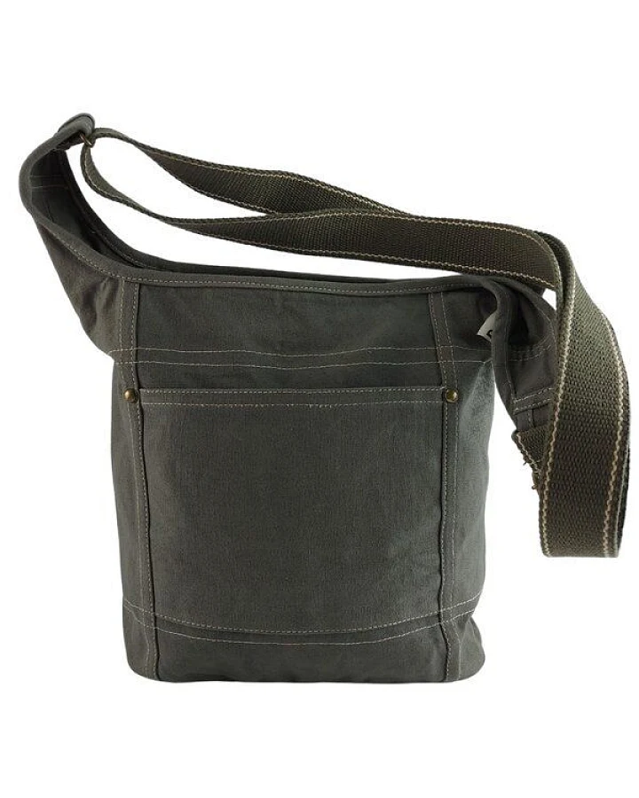 Domelo Damen Umhängetasche. Khaki grün wasserabweisende Hobo Tasche, gewachste Canvas Schultertasche