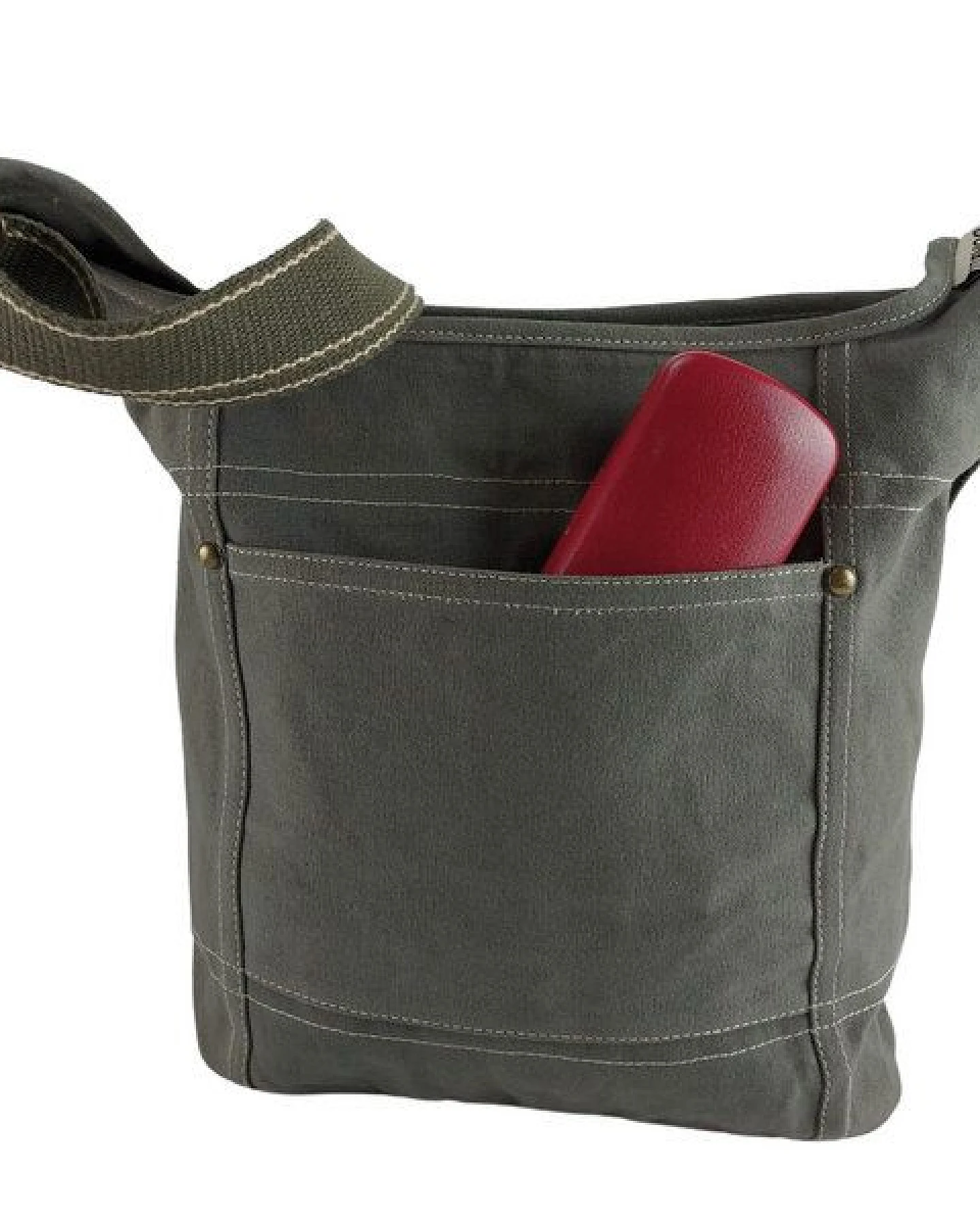 Domelo Damen Umhängetasche. Khaki grün wasserabweisende Hobo Tasche, gewachste Canvas Schultertasche – Ansicht 4