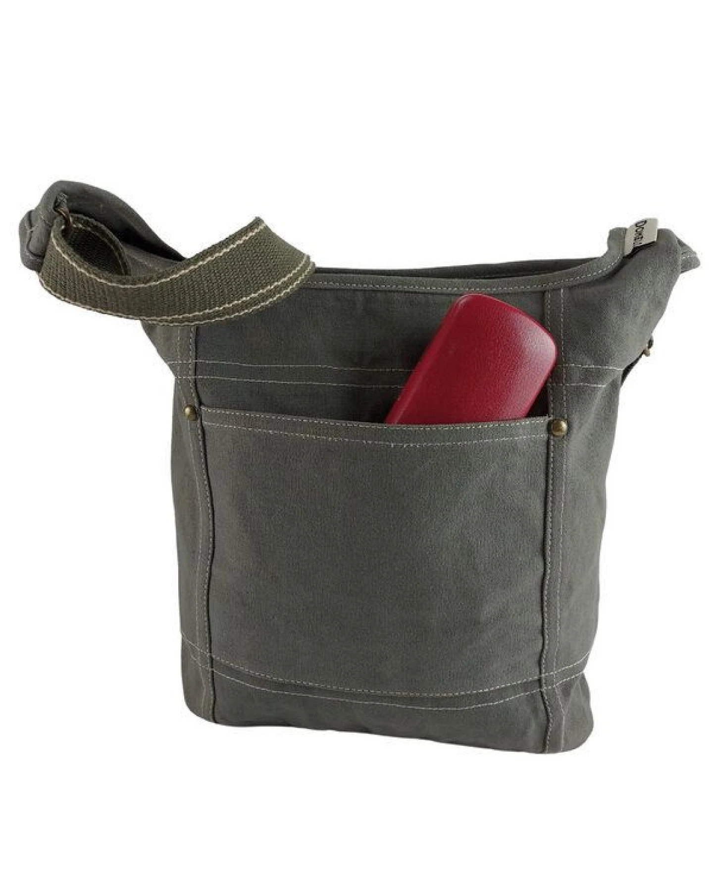 Domelo Damen Umhängetasche. Khaki grün wasserabweisende Hobo Tasche, gewachste Canvas Schultertasche – Ansicht 4