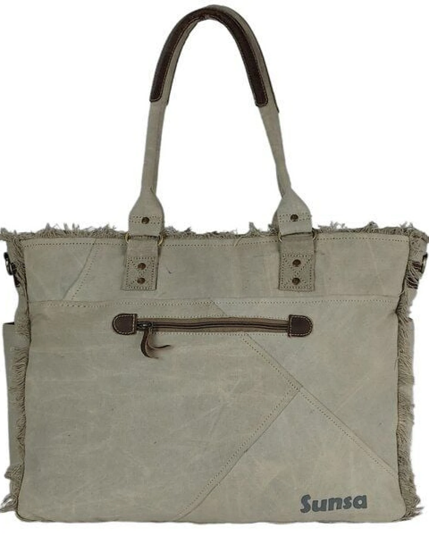 Sunsa Vintage Tasche. XXL Handtasche Canvas Weekender große Sporttasche/ Badetasche. Beige Shopper – Ansicht 3