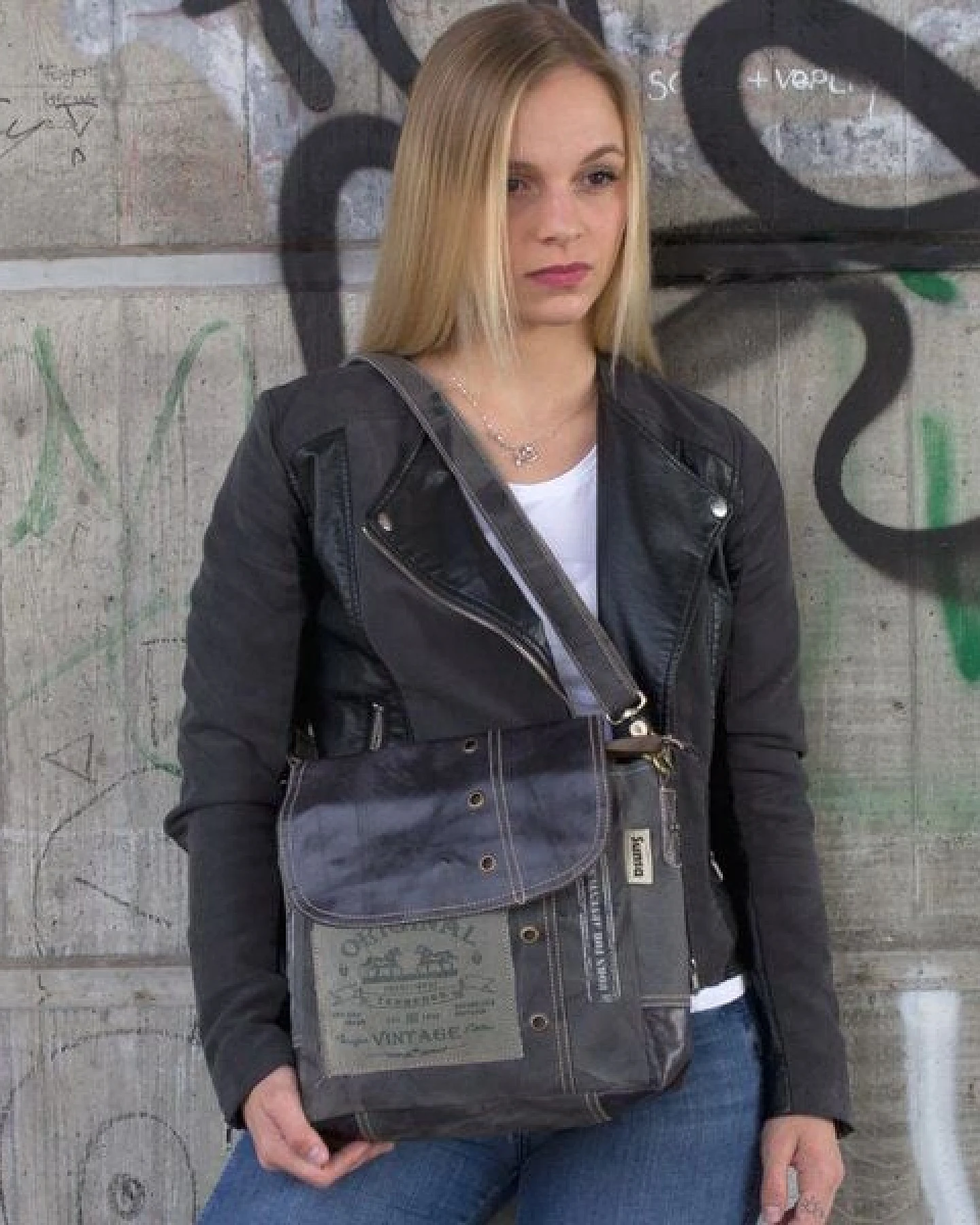 Sunsa Messenger Tasche Vintage Umhängetasche Canvas Schultertasche Mittelgroße Corssbody Bag – Ansicht 2