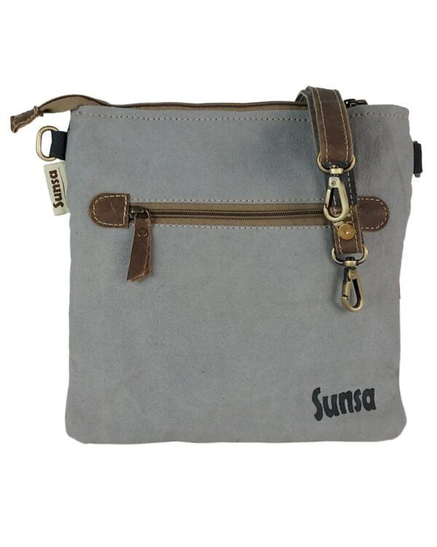 Sunsa Vintage Tasche schwarz grau Umhängetasche kleine Schultertasche – Ansicht 3