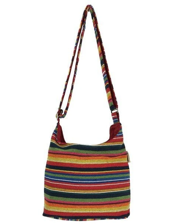 Sunsa Hobo Tasche. Gestreifte Baumwolle Umhängetasche. Vegane Schultertasche. Crossbody bag