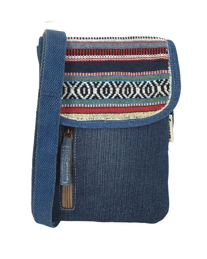 Sunsa Damen Handy Tasche, kleine Umhängetasche Vegane Crossover Jeans bag mit Streifen