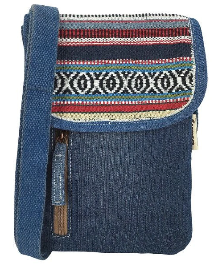 Sunsa Damen Handy Tasche, kleine Umhängetasche Vegane Crossover Jeans bag mit Streifen