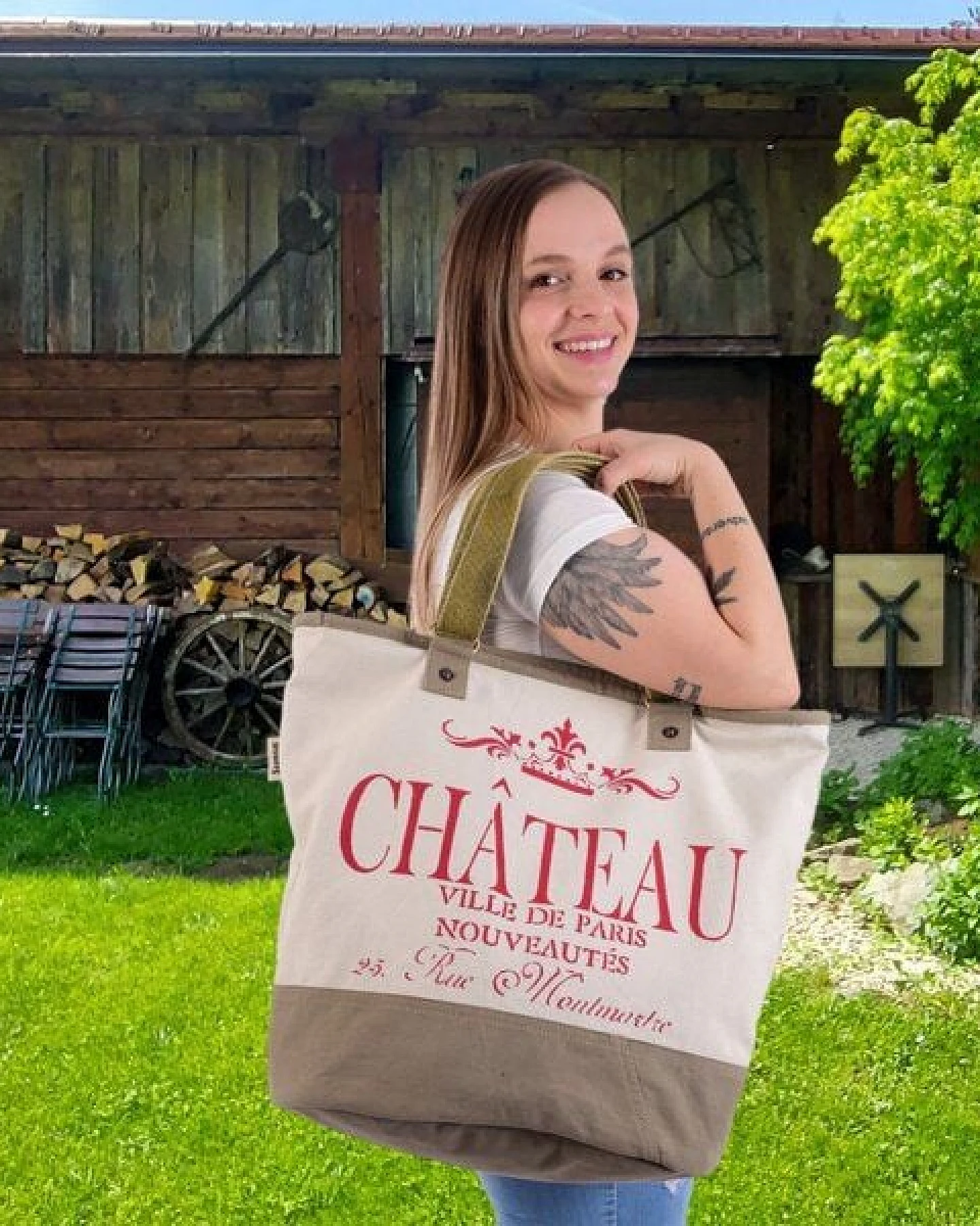 Sunsa XXL Tasche, Vintage Weekender Vegane Badetasche Große Canvas Shopper – Ansicht 4